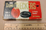 Vintage 1960 Whitman Crown Checkers 24 Plastic Self-Stacking USA No. 4413