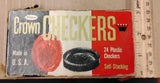 Vintage 1960 Whitman Crown Checkers 24 Plastic Self-Stacking USA No. 4413