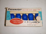 Vintage Paramount C-6J Christmas Light Bulbs 15V Miniature Base 5 Pack Blue NOS