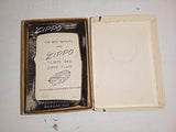 Vintage 1968 Zippo No. 200 Brush Finish Original Box & Factory Shipping Mailer