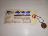 Vintage Zippo Case Visitors Center Guarantee Tag & 1982 Lucky Penny Keychain