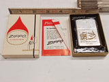 Vintage 1959 Zippo Lighter USS Waldo County LST 1163 Complete Flame Box Set