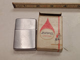 Vintage 1972 Zippo Slim Lighter Brushed Chrome w/ Original Flame Box 100% Origin