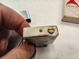 Vintage 1972 Zippo Slim Lighter Brushed Chrome w/ Original Flame Box 100% Origin