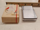 Vintage 1979 Zippo Chrome Windproof Pocket Lighter W/ Original Box - Brushed Fin