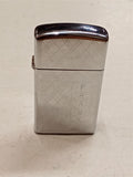 1978 Vintage Zippo Lighter Chrome Pinstripe Cross Hatch Engraved FRANK USA