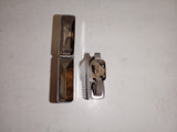 Vintage 1977 Zippo Slim Lighter Chrome Crosshatch Blank / Pinstripe 5-Slash
