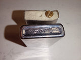 Vintage 1977 Zippo Slim Lighter Chrome Crosshatch Blank / Pinstripe 5-Slash