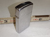 Vintage 1977 Zippo Slim Lighter Chrome Crosshatch Blank / Pinstripe 5-Slash