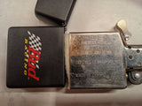 Vintage 1998 Zippo Lighter Bud Racing Black Matte February B XIV With Tin Box