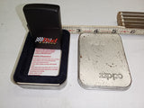 Vintage 1998 Zippo Lighter Bud Racing Black Matte February B XIV With Tin Box