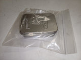 Discontinued Zippo BLU Satin Chrome Blue Flame Lighter & Tin 2007