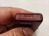Vintage1985 Zippo Slim Lighter Maroon/Burgundy Matte Powder Coat Bradford PA USA