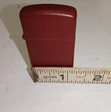 Vintage1985 Zippo Slim Lighter Maroon/Burgundy Matte Powder Coat Bradford PA USA