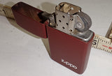 Vintage1985 Zippo Slim Lighter Maroon/Burgundy Matte Powder Coat Bradford PA USA
