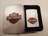 Vintage 1997 Zippo Lighter Harley-Davidson Bar & Shield Chrome Tin Sloppy Hinge