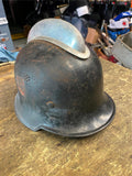 Vtg German firemans Police helmet M34 Square Dip WW11 2 Double Decals Feuerwehr!