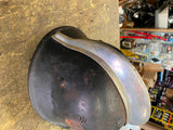 Vtg German firemans Police helmet M34 Square Dip WW11 2 Double Decals Feuerwehr!