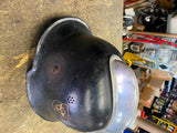 Vtg German firemans Police helmet M34 Square Dip WW11 2 Double Decals Feuerwehr!