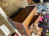 Vtg Wood Shoe Shine Box w tins Kiwi Brush horsehair Lot Dress Military Boots!
