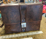 Vtg Music Cassette Box With Lock & Key 70's Vinyl Carry Case Service Brown