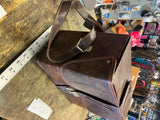Vtg Music Cassette Box With Lock & Key 70's Vinyl Carry Case Service Brown