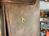 Vtg Music Cassette Box With Lock & Key 70's Vinyl Carry Case Service Brown