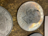 Vtg 3" Indian Oversize Coins Collectible Lot Mercury Dime Eisenhower Bicenten US