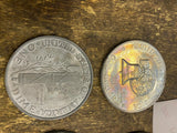 Vtg 3" Indian Oversize Coins Collectible Lot Mercury Dime Eisenhower Bicenten US