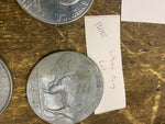 Vtg 3" Indian Oversize Coins Collectible Lot Mercury Dime Eisenhower Bicenten US