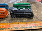Vtg Midgetoys Train Metal Set Lot Steam Engine Passenger cars Toy Collectible!
