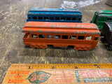Vtg Midgetoys Train Metal Set Lot Steam Engine Passenger cars Toy Collectible!