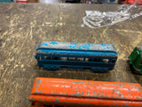 Vtg Midgetoys Train Metal Set Lot Steam Engine Passenger cars Toy Collectible!