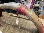 Vtg Ribbed Rear Fender Ariel Square Four Chopper Old Skool Triumph Bsa Enfield H