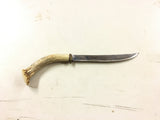 Vtg handmade hunting camping survival knife fixed blade elk horn handle