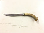 Vtg handmade hunting camping survival knife fixed blade elk horn handle