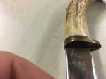 Vtg handmade hunting camping survival knife fixed blade elk horn handle
