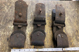 Set Of 3 Heavy Duty Antique Vintage Barn Door Track Roĺlers Trolleys Wheel Farm