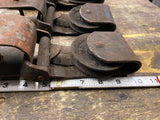 Set Of 3 Heavy Duty Antique Vintage Barn Door Track Roĺlers Trolleys Wheel Farm