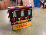 Vintage Coca Cola 6 Pack Advertising Carrying Tin Wood Handled