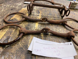 vtg Civil War Era  iron horse bits lot Bridle Shank Mouthpiece Loose ring snaffl