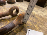vtg pea cotton scale weight Cast iron farming u shaped shackle antique hanging