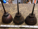 lot of 3 vtg used thumb pump oil cans Oiler Small Equipment tools Copper Collect