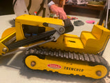 Vtg Tonka Trencher Backhoe Loader Pressed Steel Tin toy 1960s T-6 Heavy Equipmen
