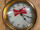 Vintage 1950s Budweiser Pocket Watch Lighted Advertising Sign Tested Works