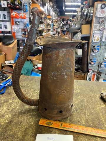 Vtg Brookings Oil Gas Collector Can Bottom Pour Swinging Spout Service Station!