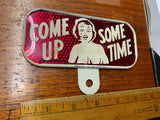 Vtg 60's Snow Craggs Reflective License Plate Topper Auto Truck Motorcycle Dirty