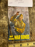 Vtg WW2 War Bonds Propaganda Poster post card Soldier memorabilia 1942 Army Navy