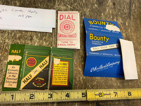 Vtg Cigarette Paper half half bounty dial 1950's Collectible Lot Advertising sig