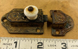 Antique Cabinet Slide Latch Furniture Victorian Fancy Cupboard Porcelain Hardwar